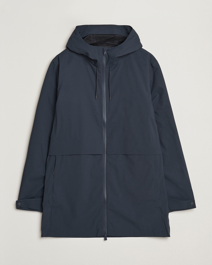 Herr | Jackor | RAINS | Suva Hooded Waterproof Long Jacket Navy
