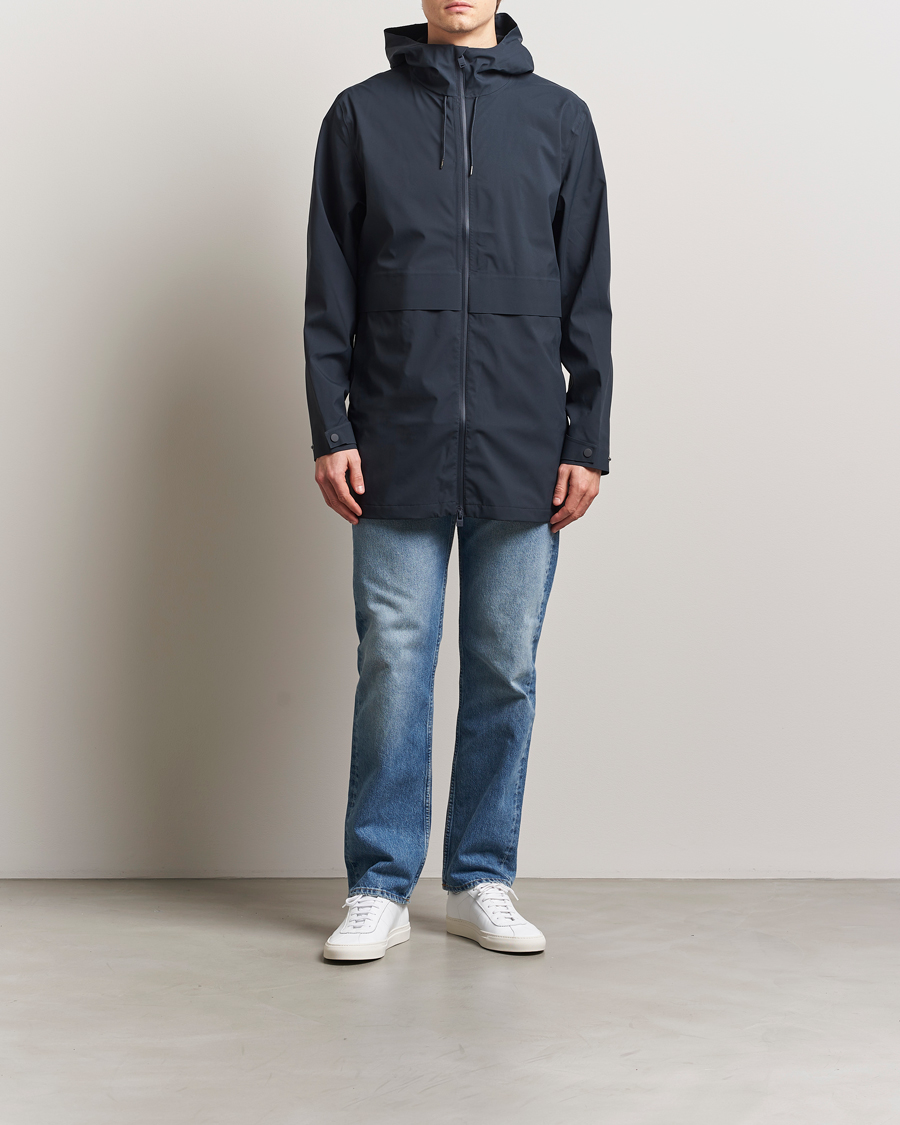 Herr | Jackor | RAINS | Suva Hooded Waterproof Long Jacket Navy