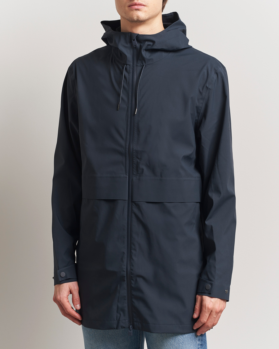 Herr | Jackor | RAINS | Suva Hooded Waterproof Long Jacket Navy