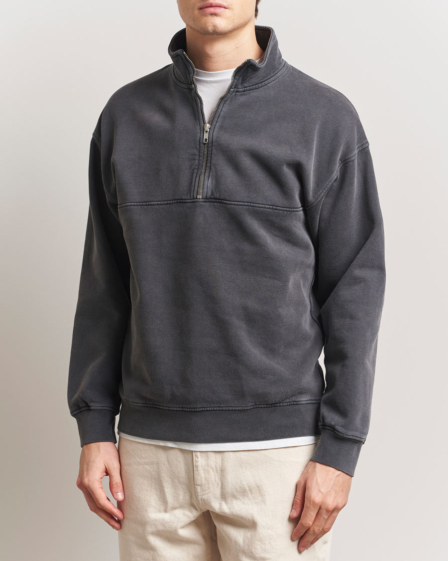 Herr | Tröjor | Colorful Standard | Classic Organic Half-Zip Faded Black