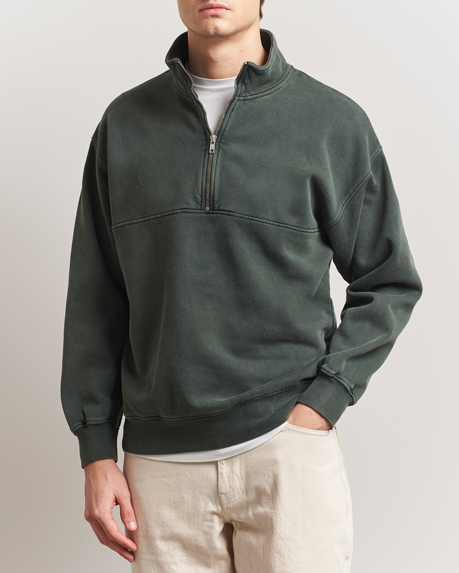 Herr | Tröjor | Colorful Standard | Classic Organic Half-Zip Midnight Forest