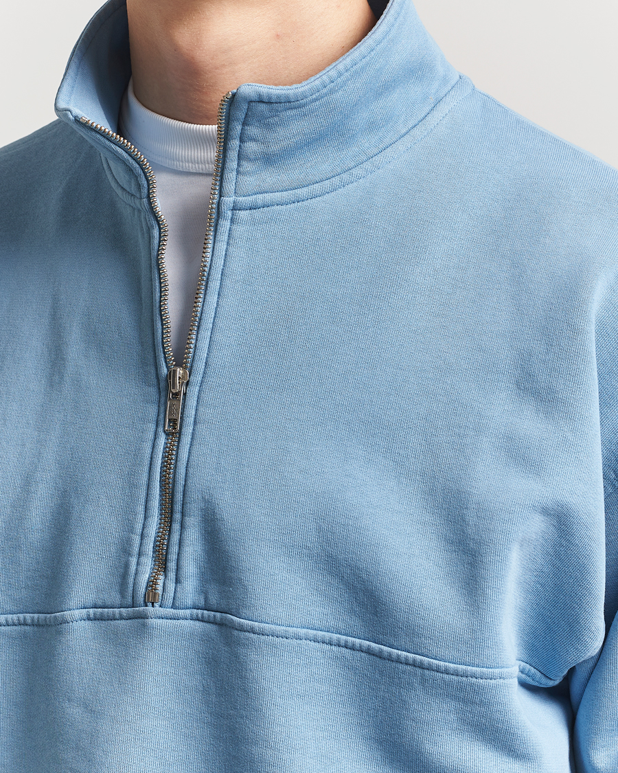 Herr | Tröjor | Colorful Standard | Classic Organic Half-Zip Seaside Blue
