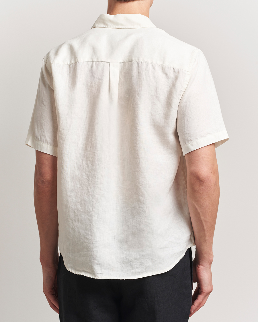 Herr | Skjortor | Colorful Standard | Garment Dyed Linen Short Sleeve Shirt Ivory White
