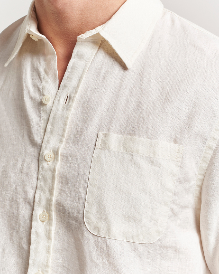 Herr | Skjortor | Colorful Standard | Garment Dyed Linen Short Sleeve Shirt Ivory White