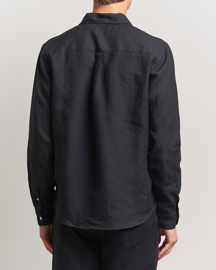 Herr | Skjortor | Colorful Standard | Garment Dyed Linen Shirt Deep Black