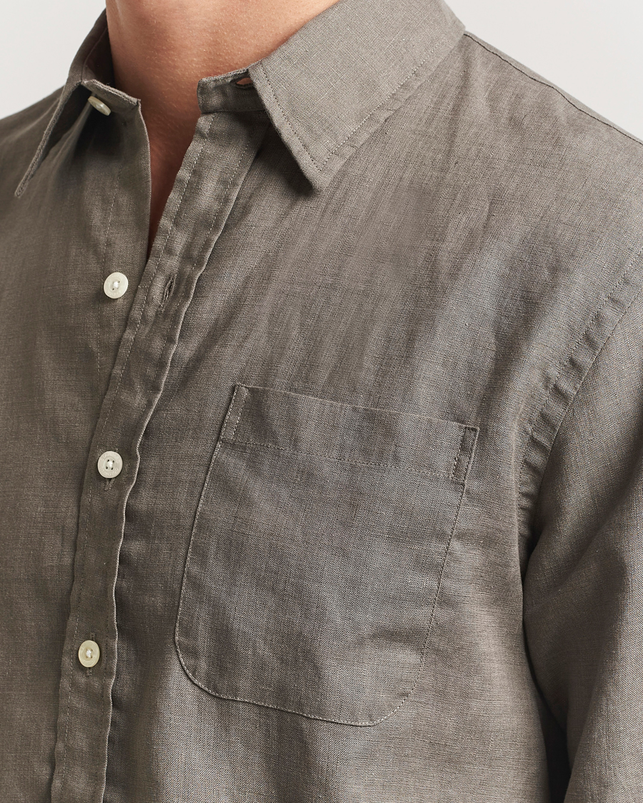 Herr | Skjortor | Colorful Standard | Garment Dyed Linen Shirt Dusty Olive