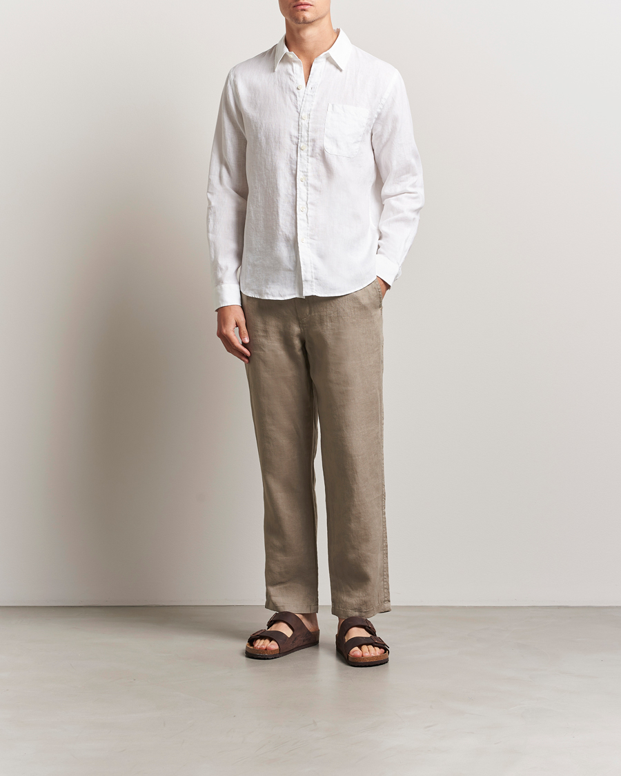 Herr | Skjortor | Colorful Standard | Garment Dyed Linen Shirt Optical White