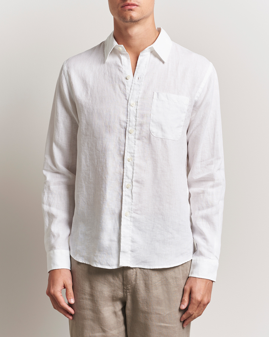 Herr | Skjortor | Colorful Standard | Garment Dyed Linen Shirt Optical White