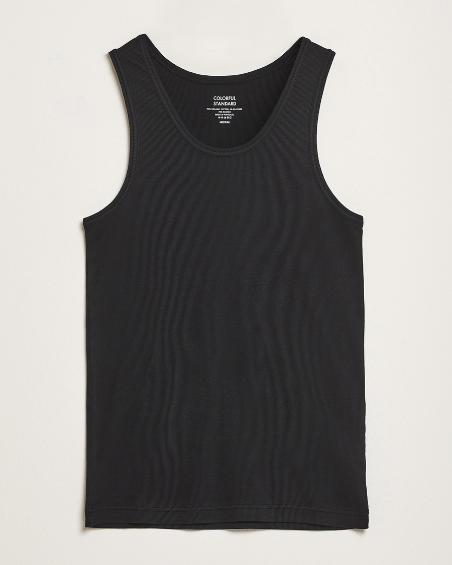 Herr | T-Shirts | Colorful Standard | Organic Rib Tank Top Deep Black