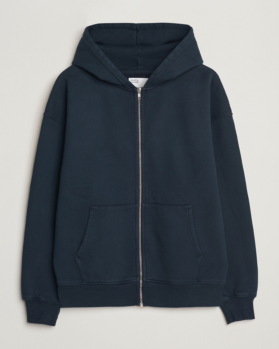 Herr | Tröjor | Colorful Standard | Classic Organic Full Zip Hoodie Navy Blue
