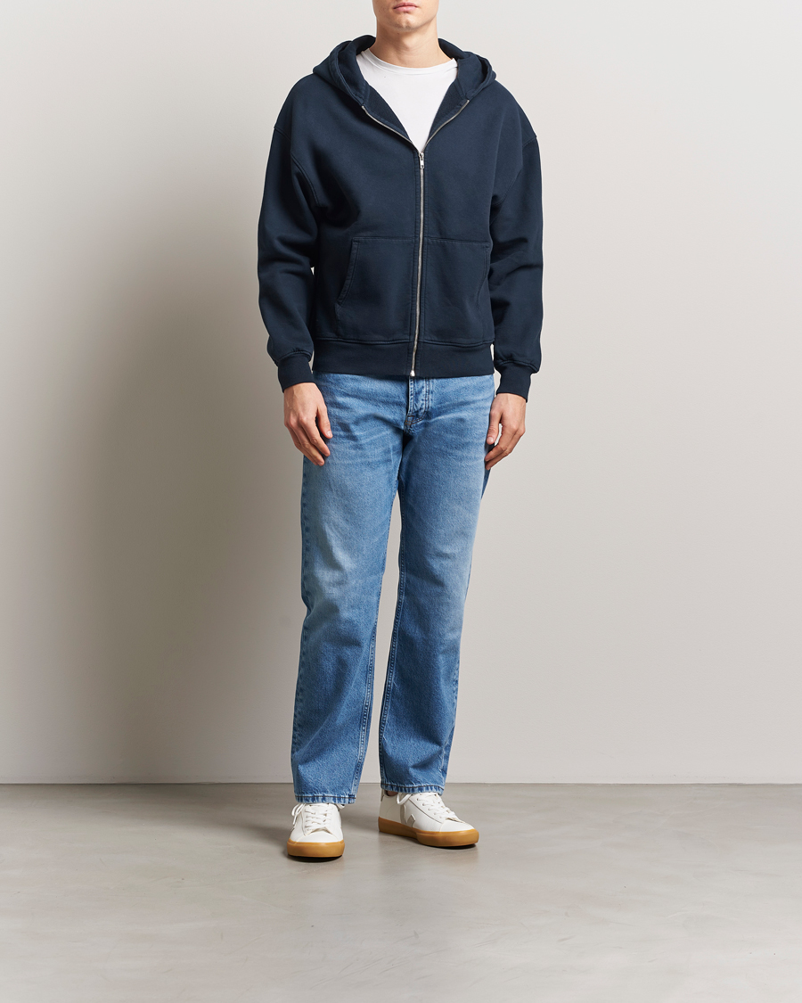Herr | Tröjor | Colorful Standard | Classic Organic Full Zip Hoodie Navy Blue