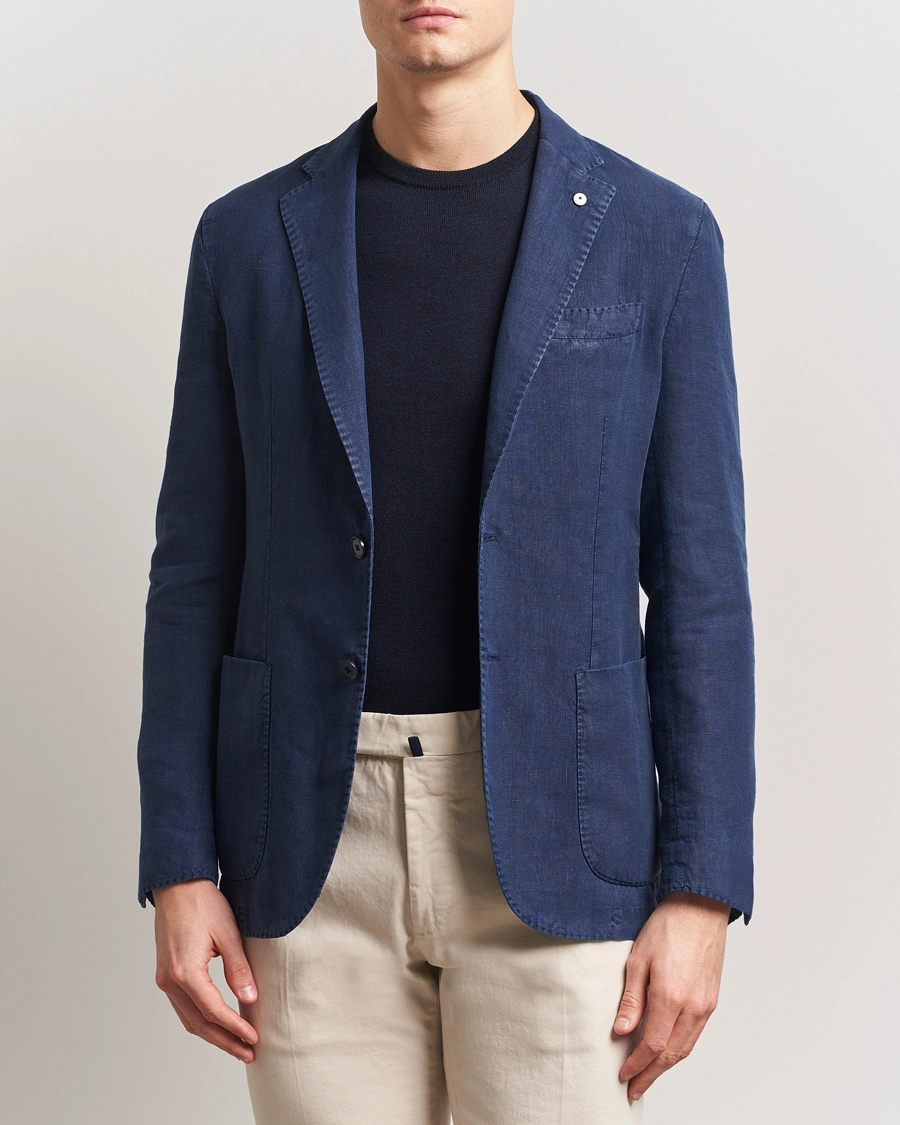 Herr | Kavajer | L.B.M. 1911 | Jack Regular Fit Linen Blazer Navy