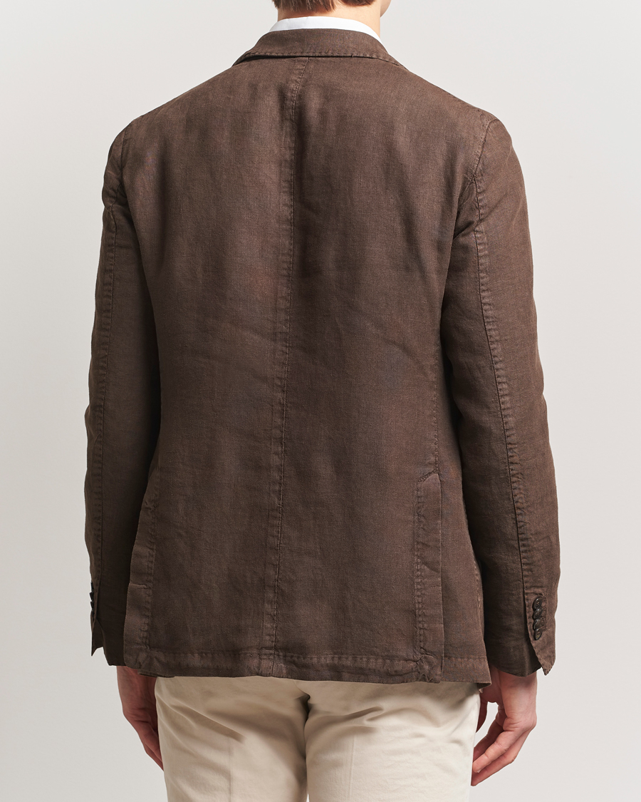 Herr | Kavajer | L.B.M. 1911 | Jack Regular Fit Linen Blazer Dark Brown