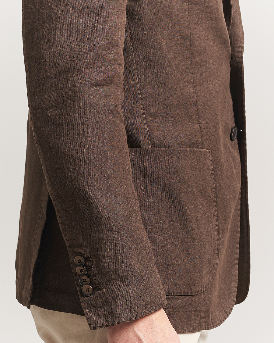 Herr | Kavajer | L.B.M. 1911 | Jack Regular Fit Linen Blazer Dark Brown