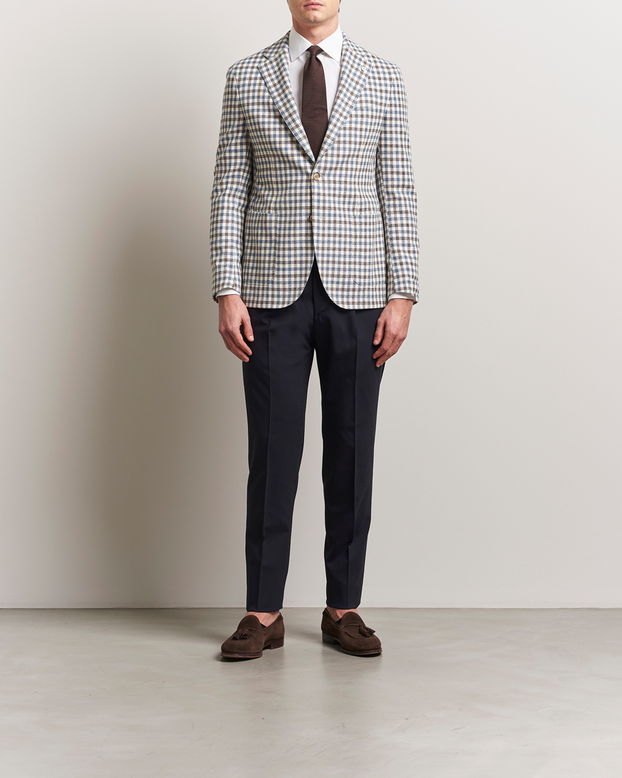 Herr | Kavajer | L.B.M. 1911 | Jack Regular Fit Checked Blazer Blue/Brown
