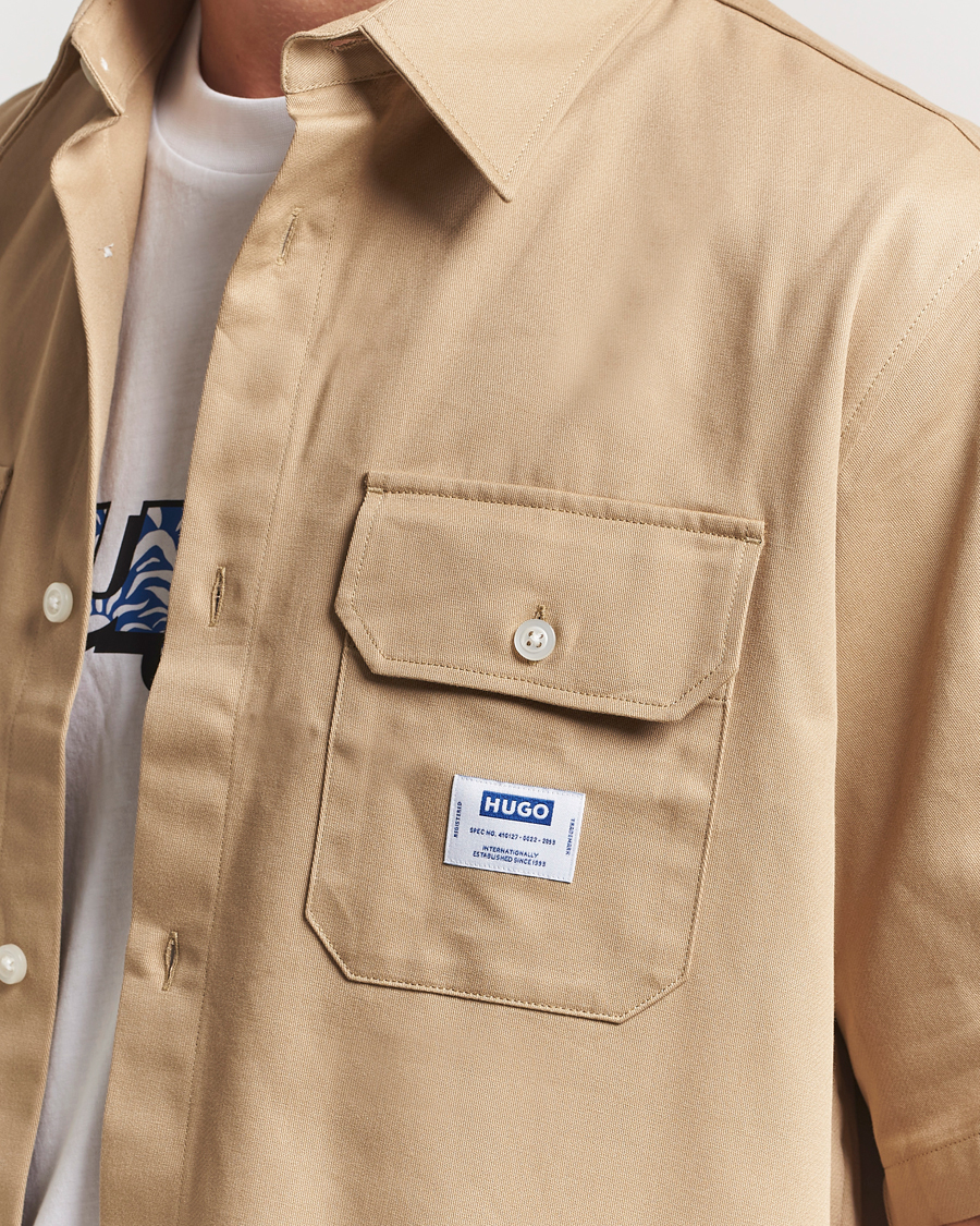 Herr | Skjortor | HUGO | Ekyno Short Sleeve Shirt Medium Beige