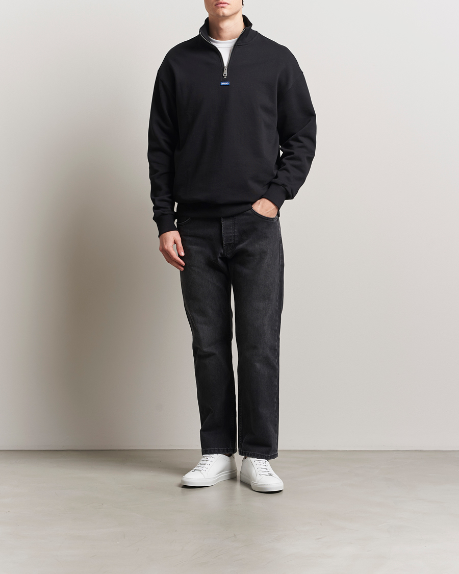 Herr | Tröjor | HUGO | Neeler Half Zip Sweatshirt Black