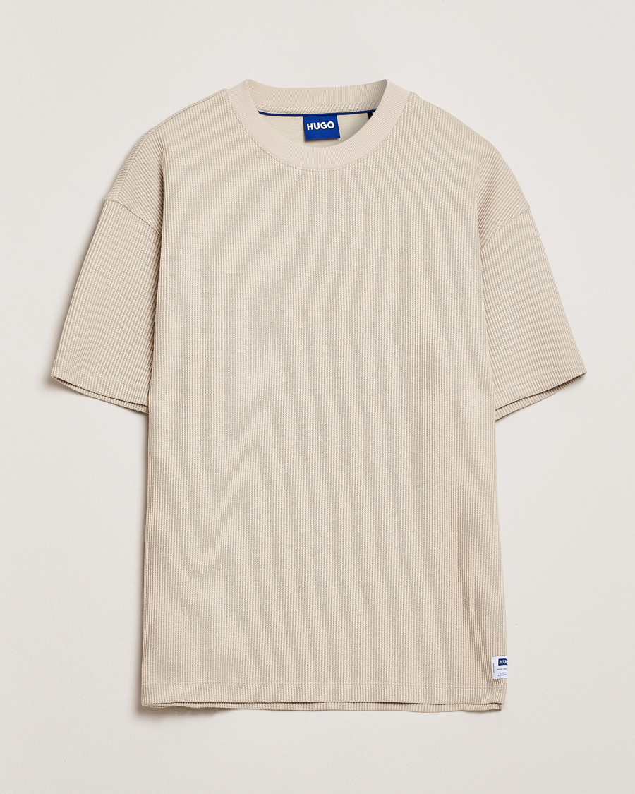 Herr | T-Shirts | HUGO | Waffle Crew Neck T-Shirt Open White