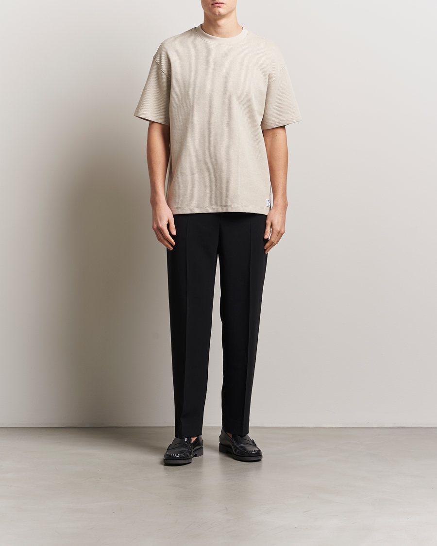 Herr | T-Shirts | HUGO | Waffle Crew Neck T-Shirt Open White