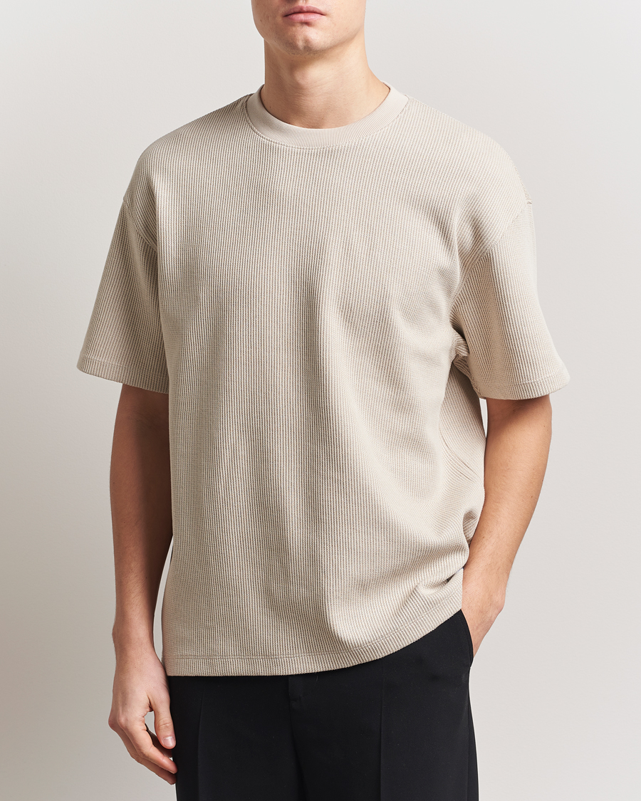 Herr | T-Shirts | HUGO | Waffle Crew Neck T-Shirt Open White