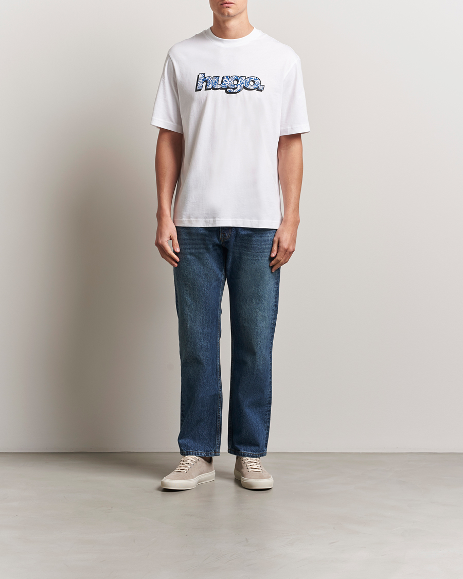 Herr | T-Shirts | HUGO | Nugibol 3D Logo Crew Neck T-Shirt White