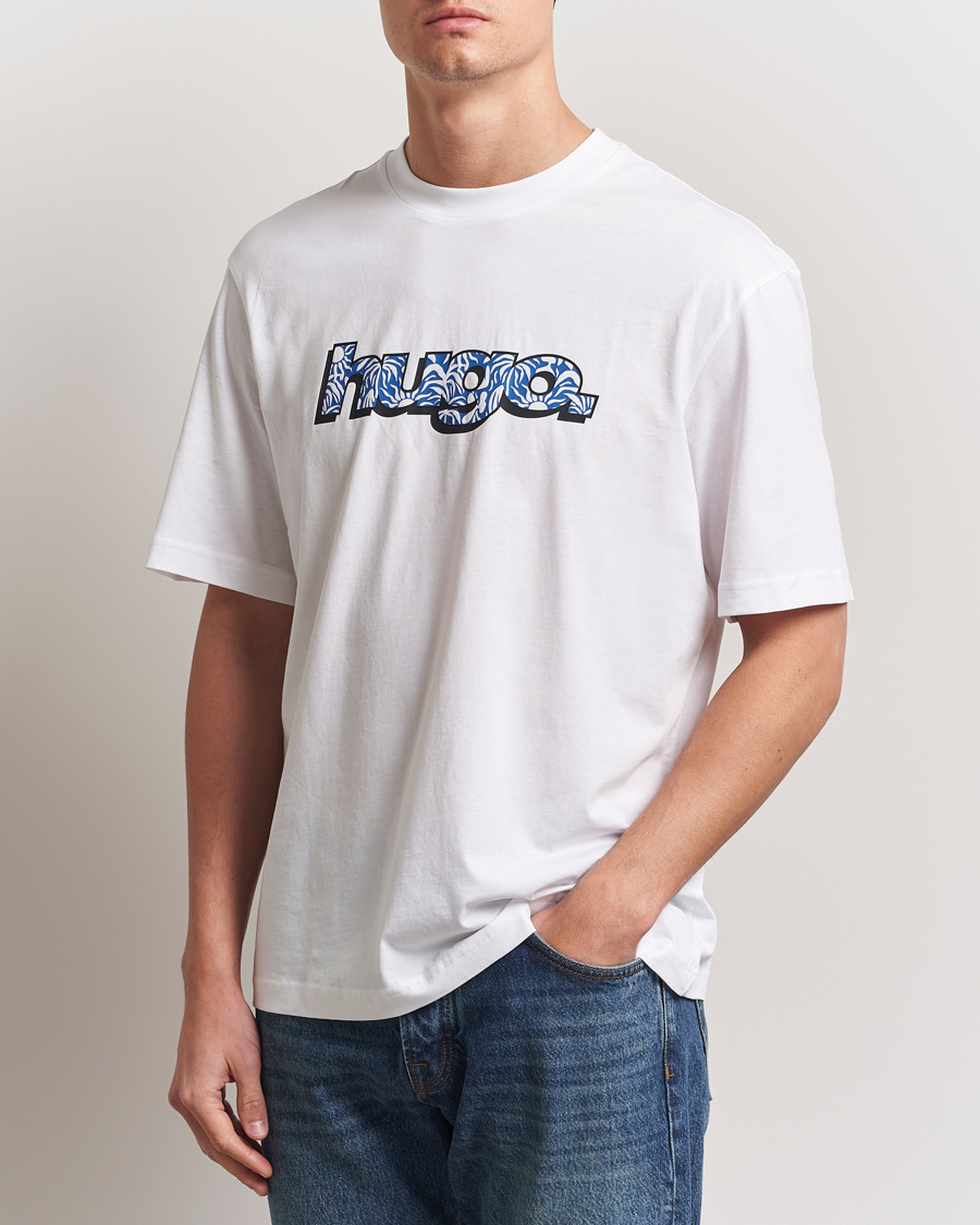 Herr | T-Shirts | HUGO | Nugibol 3D Logo Crew Neck T-Shirt White