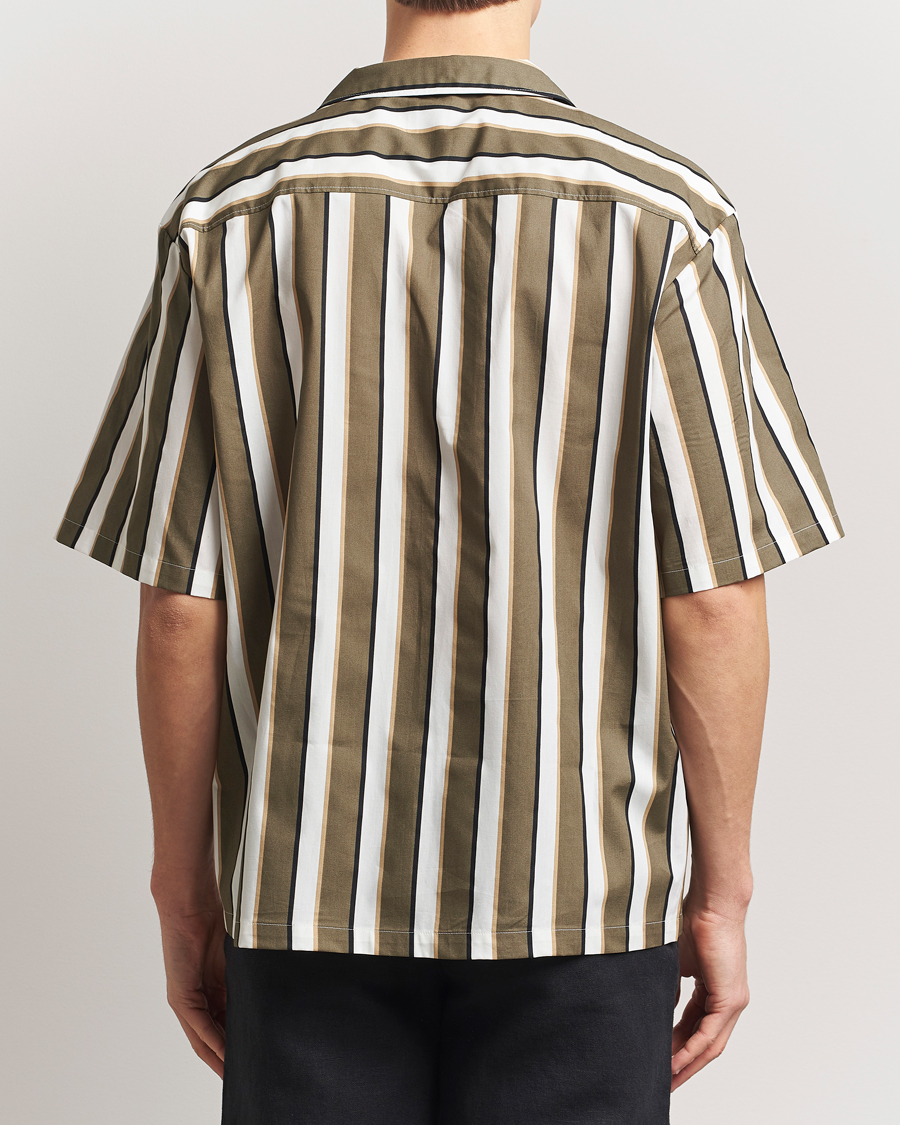 Herr | Skjortor | HUGO | Eligino Striped Short Sleeve Shirt Open Green