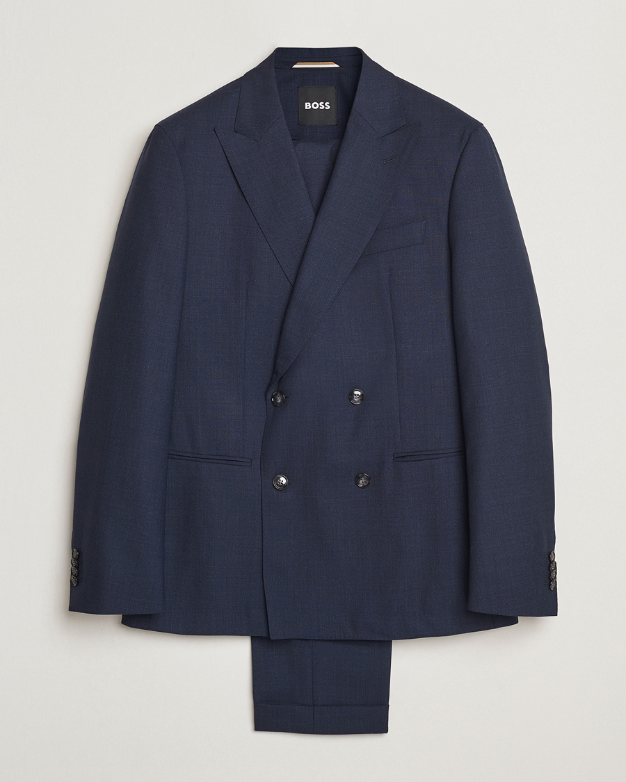Herr | Kostymer | BOSS BLACK | Huge Wool Double Breasted Suit Navy