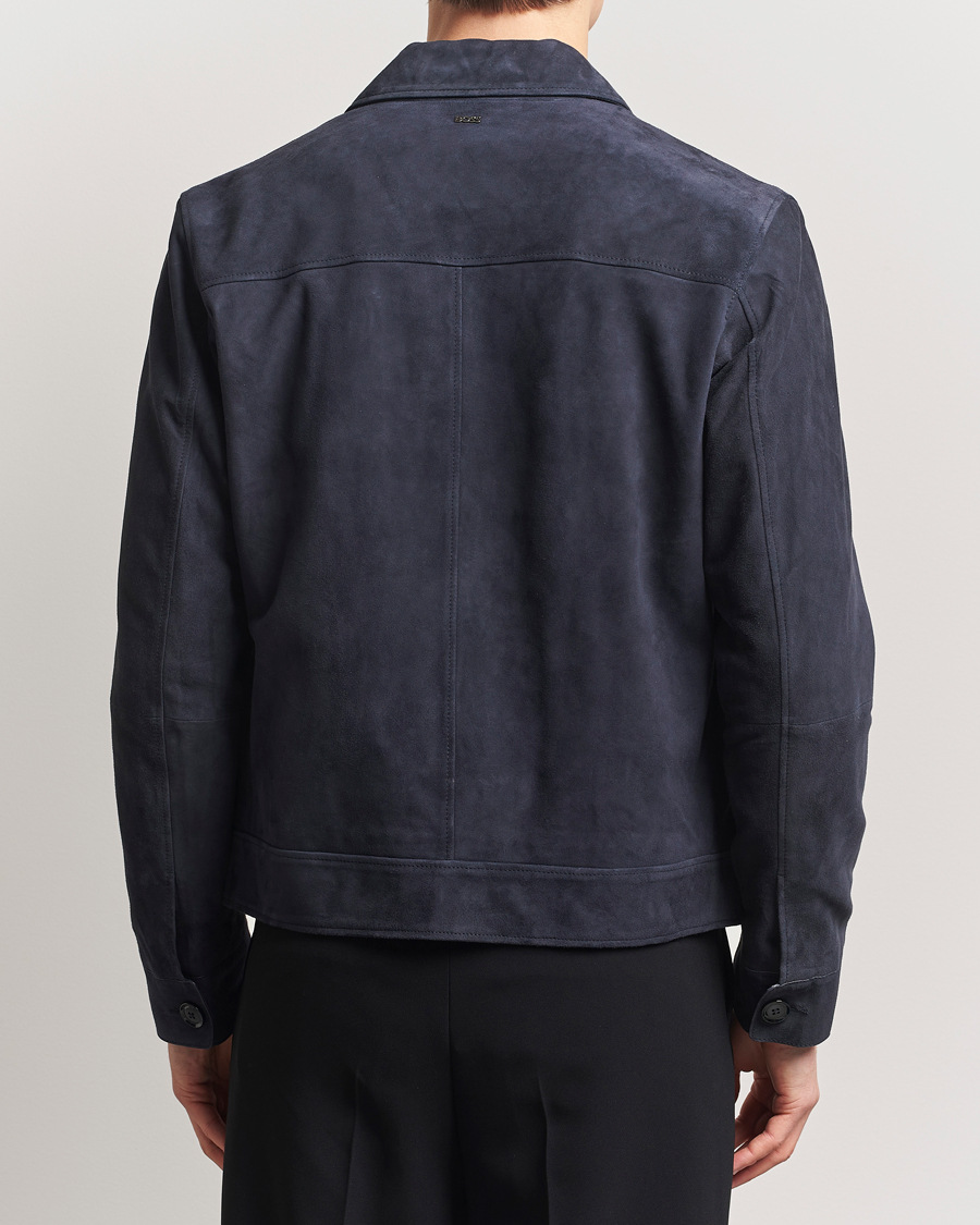 Herr | Jackor | BOSS BLACK | Malbano Suede Jacket Dark Blue