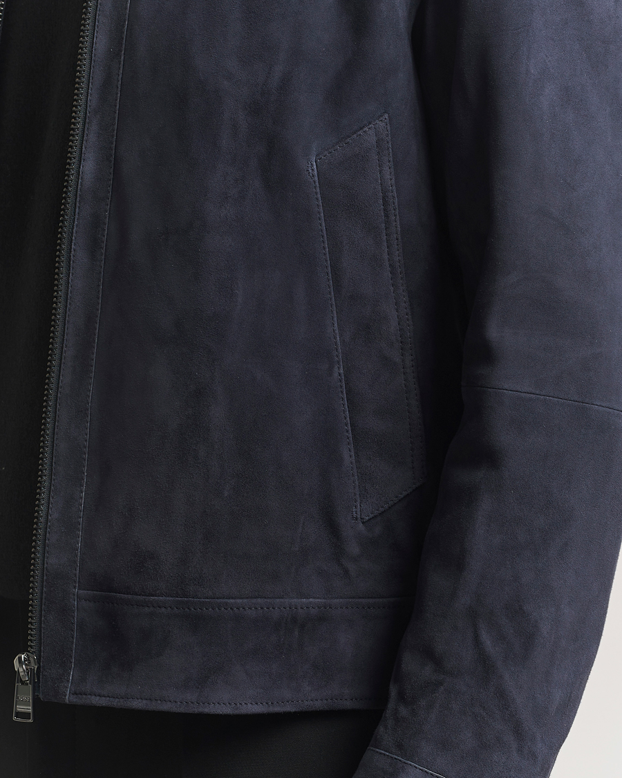 Herr | Jackor | BOSS BLACK | Malbano Suede Jacket Dark Blue