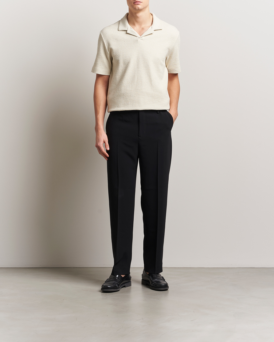 Herr | Pikéer | BOSS BLACK | Pye Terry Knitted Polo Open White