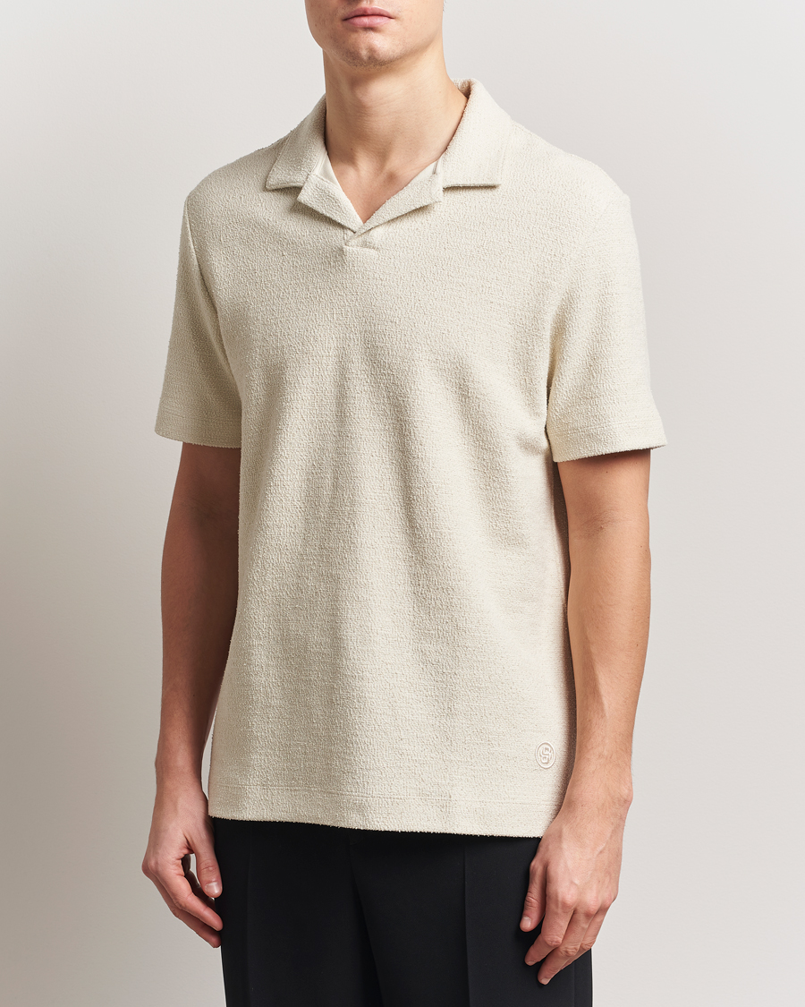 Herr | Pikéer | BOSS BLACK | Pye Terry Knitted Polo Open White