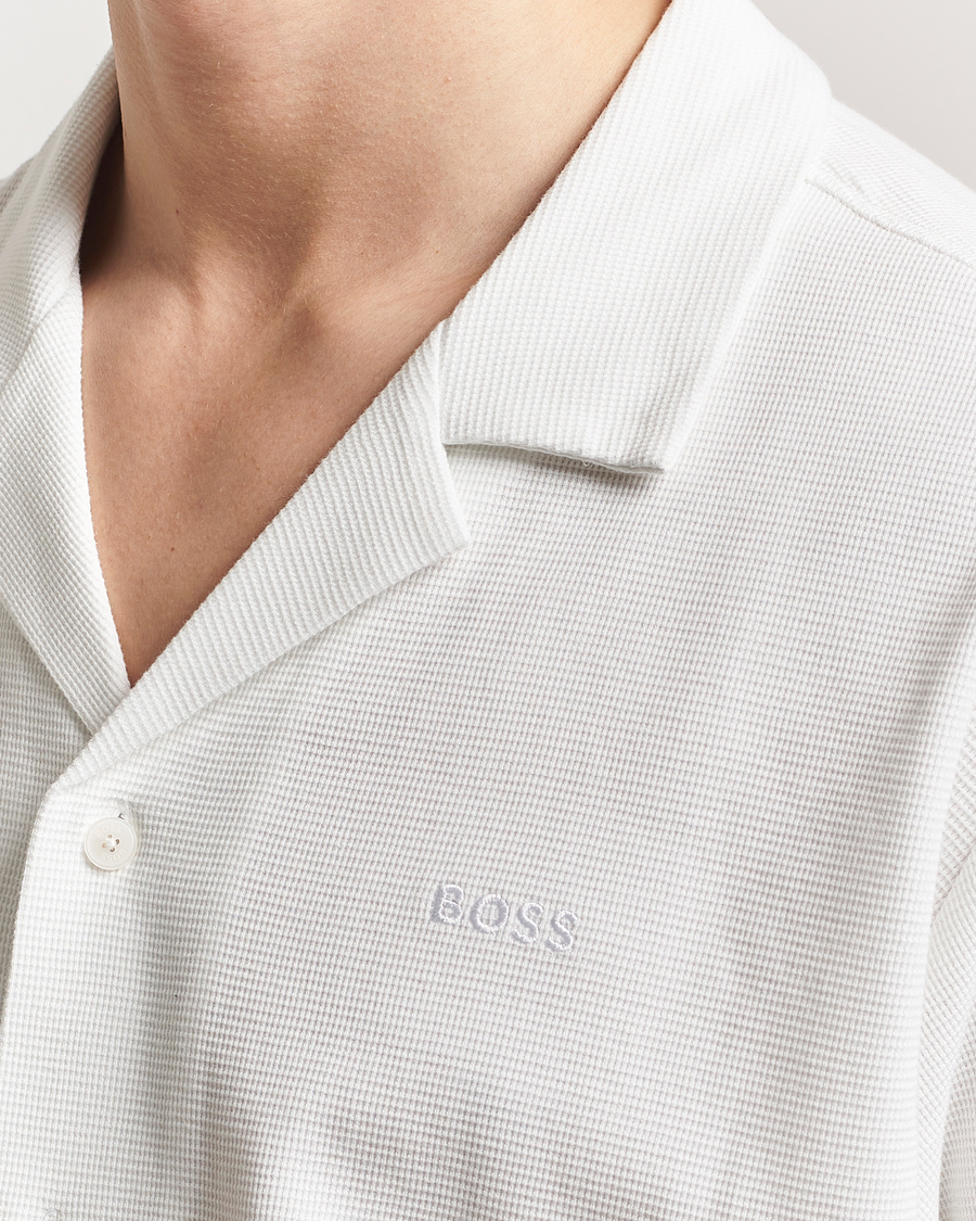 Herr | Skjortor | BOSS ORANGE | Waffle Short Sleeve Shirt Natural