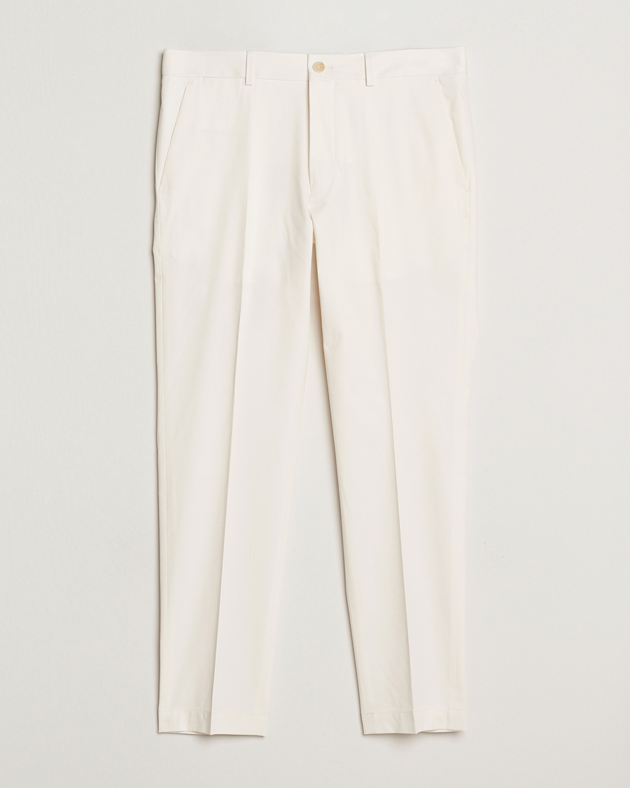 Herr | Byxor | BOSS CAMEL | Kaiton Cotton Pleated Trousers Open White