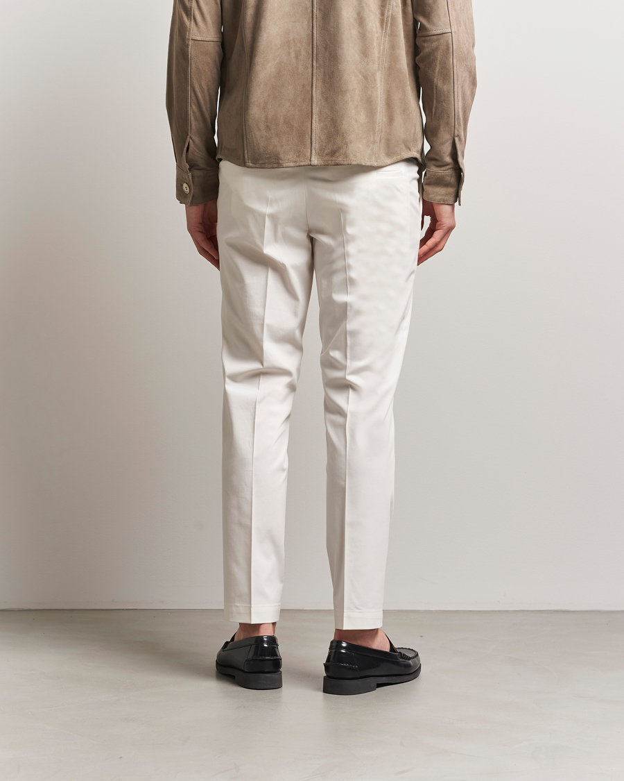 Herr | Byxor | BOSS CAMEL | Kaiton Cotton Pleated Trousers Open White