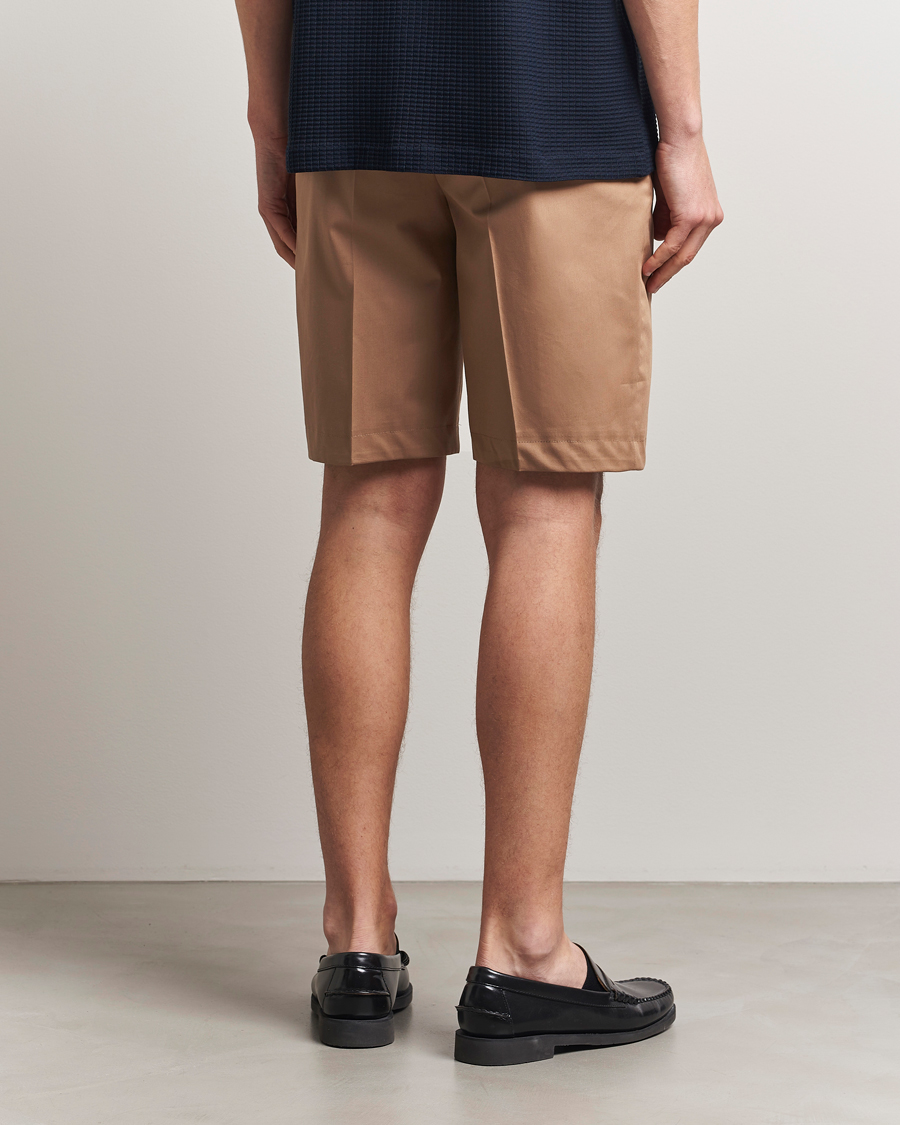 Herr | Shorts | BOSS CAMEL | Peet Cotton Pleated Shorts Open Beige