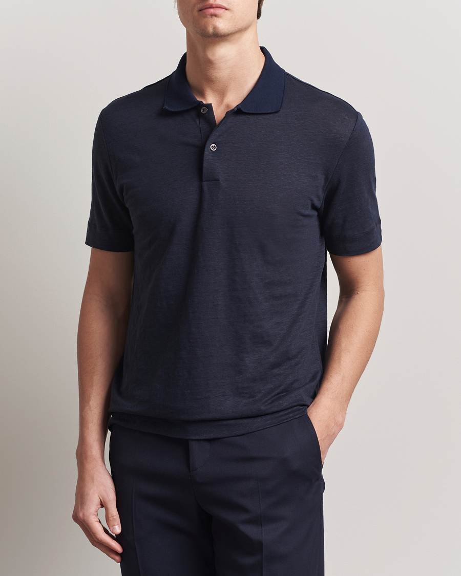 Herr | Pikéer | BOSS CAMEL | Perry Linen Polo Dark Blue