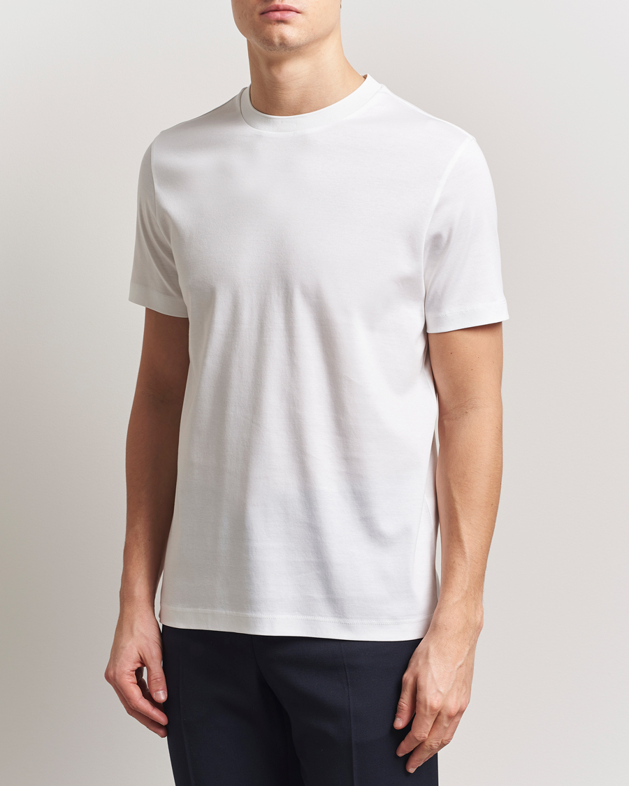 Herr | T-Shirts | BOSS CAMEL | Tesar Cotton Knitted T-Shirt White