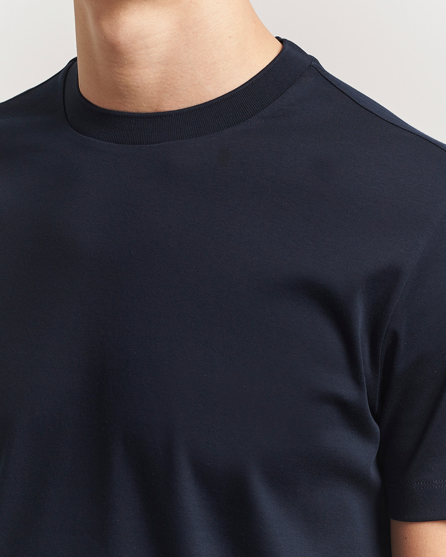 Herr | T-Shirts | BOSS CAMEL | Tesar Cotton Knitted T-Shirt Dark Blue