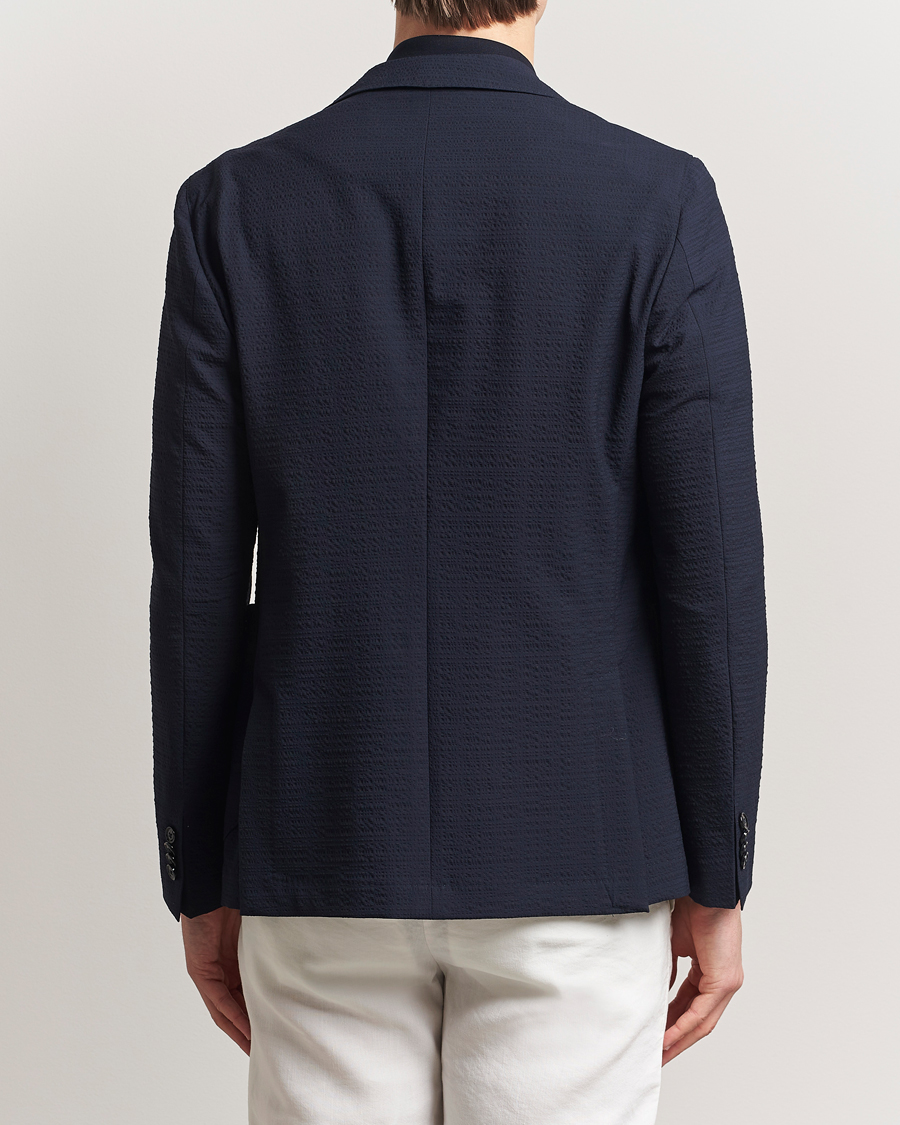 Herr | Kavajer | BOSS BLACK | Hanry Seersucker Patch Pocket Blazer Dark Blue
