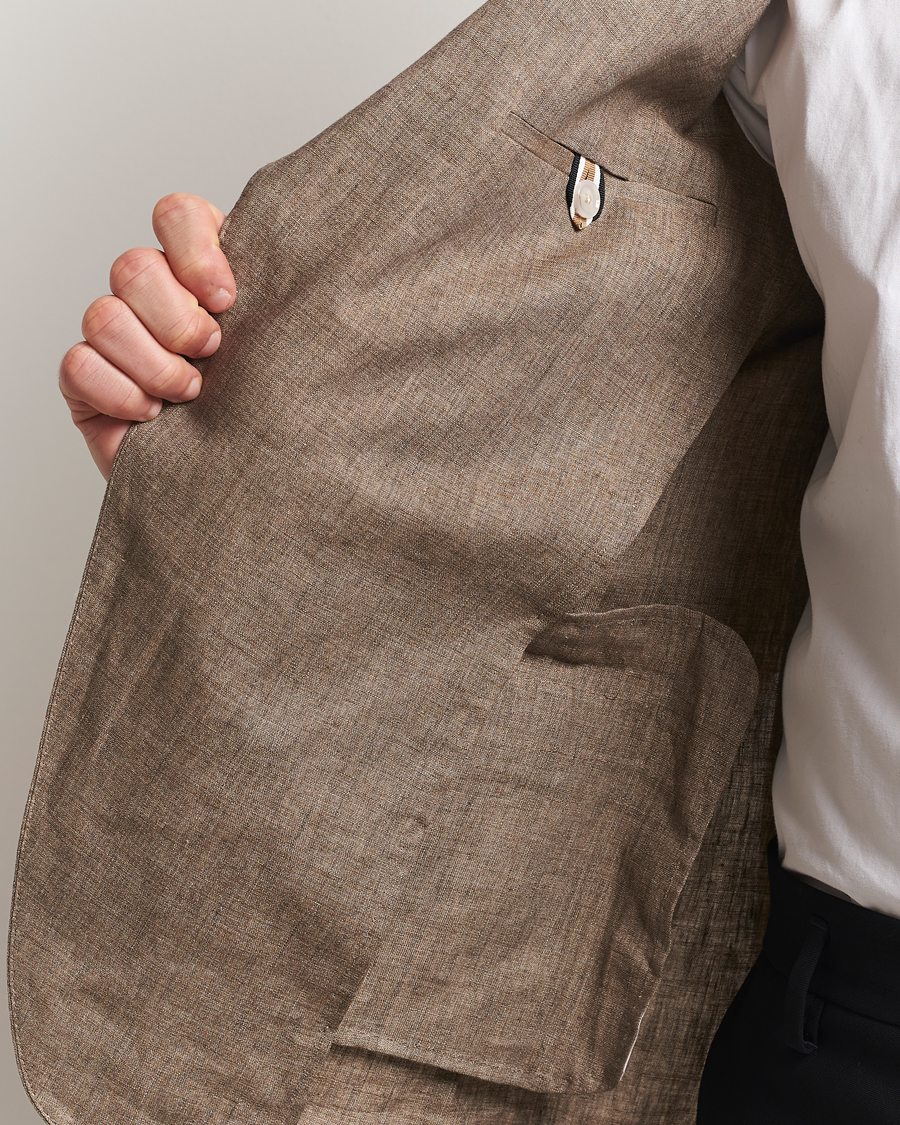 Herr | Kavajer | BOSS BLACK | Huge Linen Peak Lapel Blazer Dark Brown
