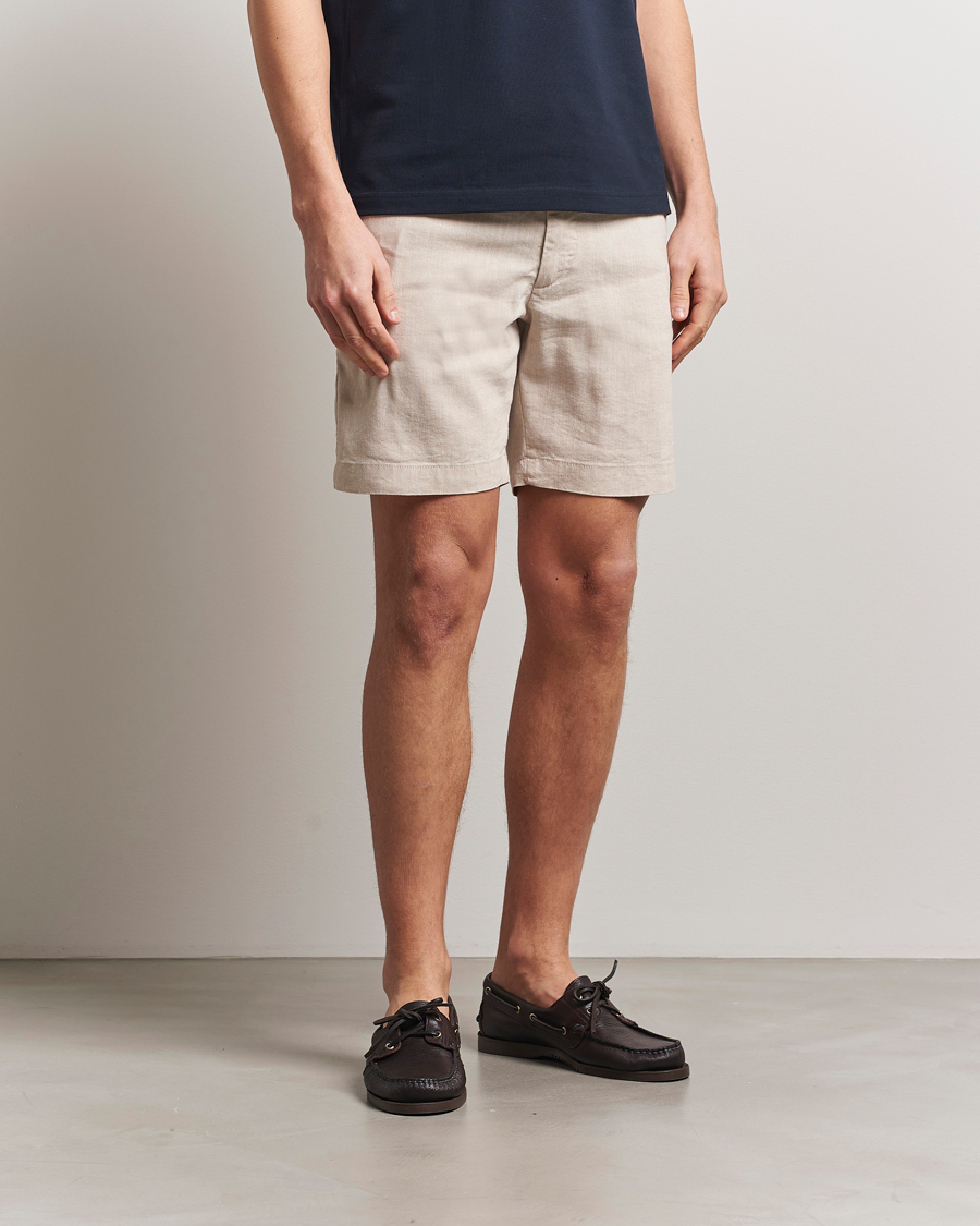 Herr | Shorts | BOSS BLACK | Kane Linen/Cotton Drawstring Shorts Light Beige