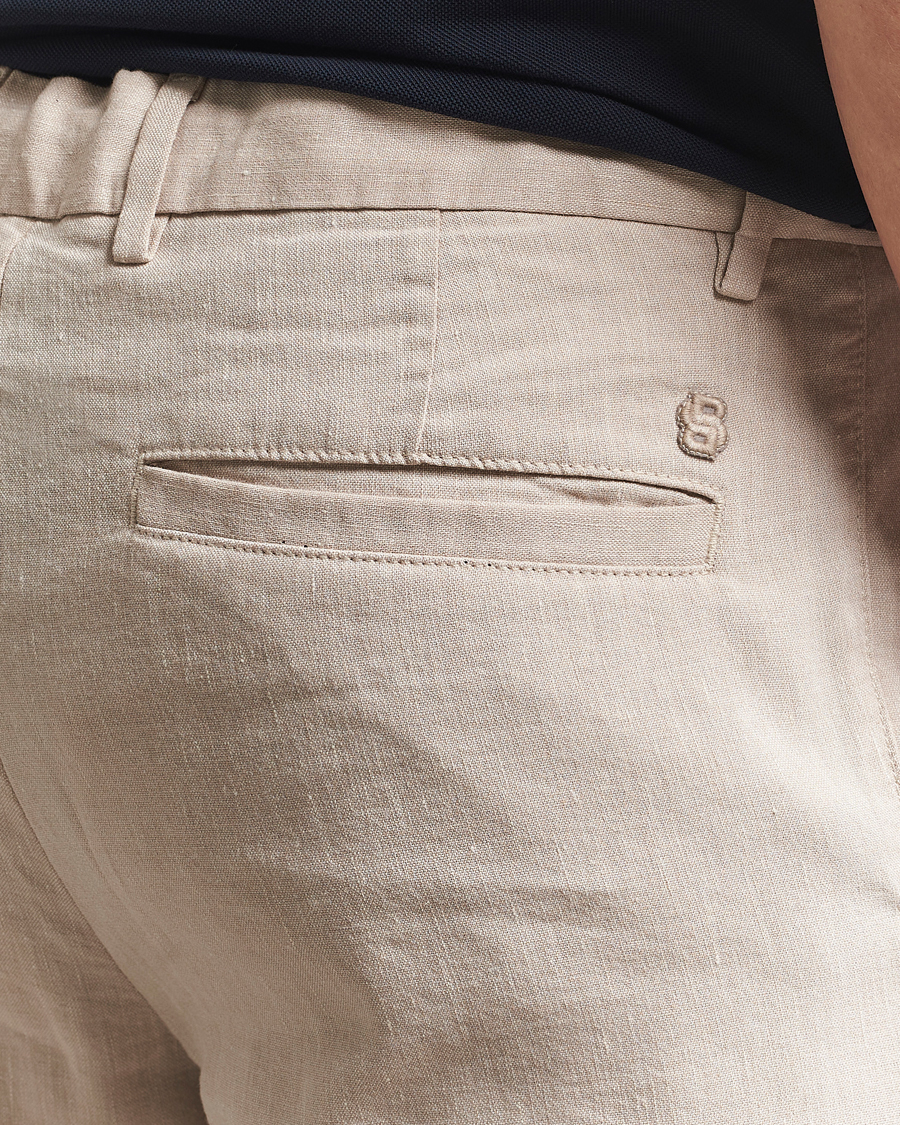 Herr | Shorts | BOSS BLACK | Kane Linen/Cotton Drawstring Shorts Light Beige