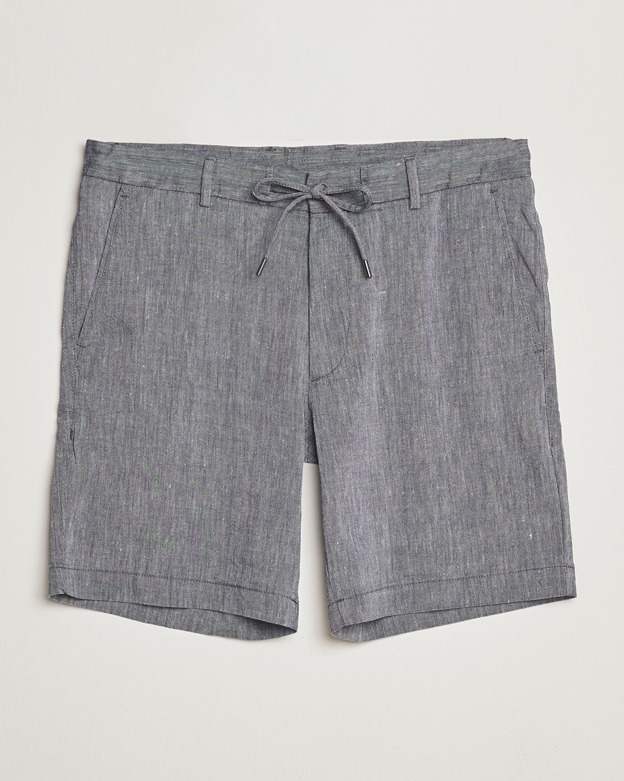 Herr | Shorts | BOSS BLACK | Kane Linen/Cotton Drawstring Shorts Dark Blue