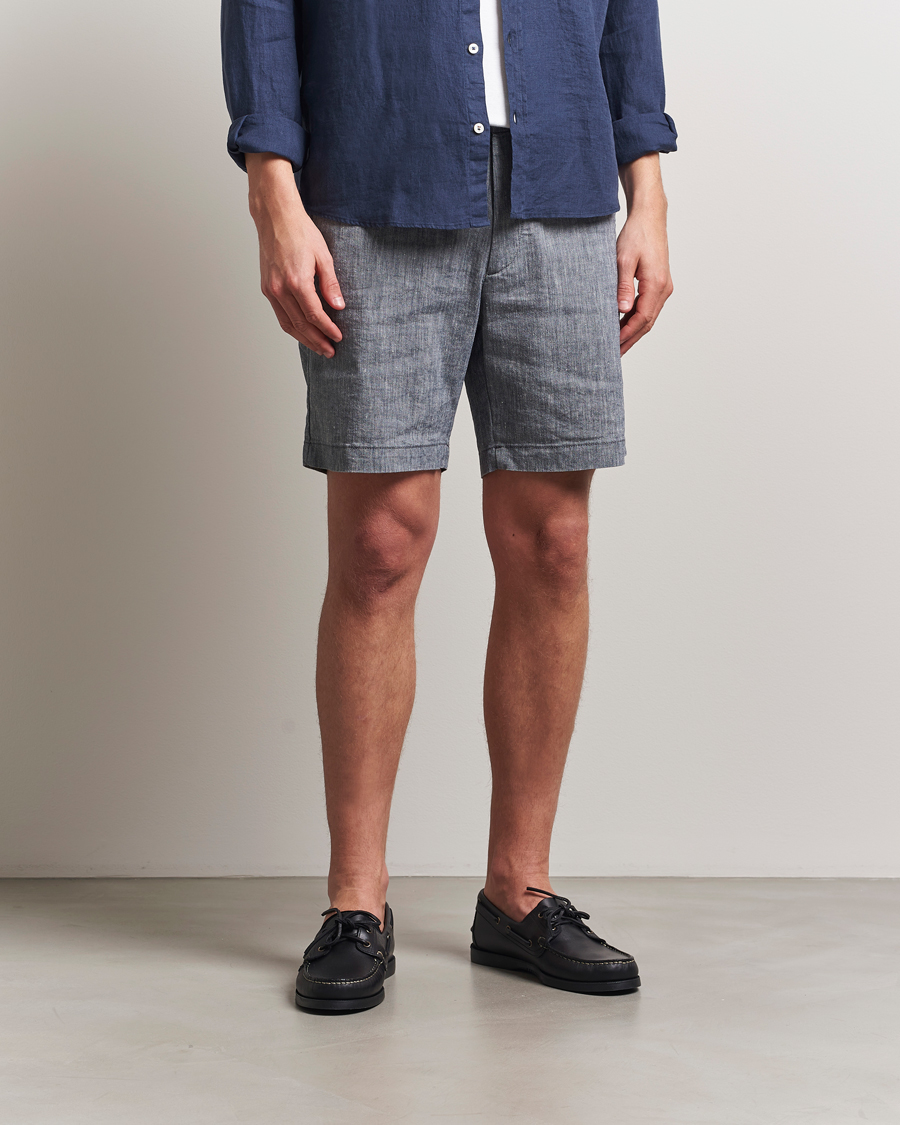 Herr | Shorts | BOSS BLACK | Kane Linen/Cotton Drawstring Shorts Dark Blue