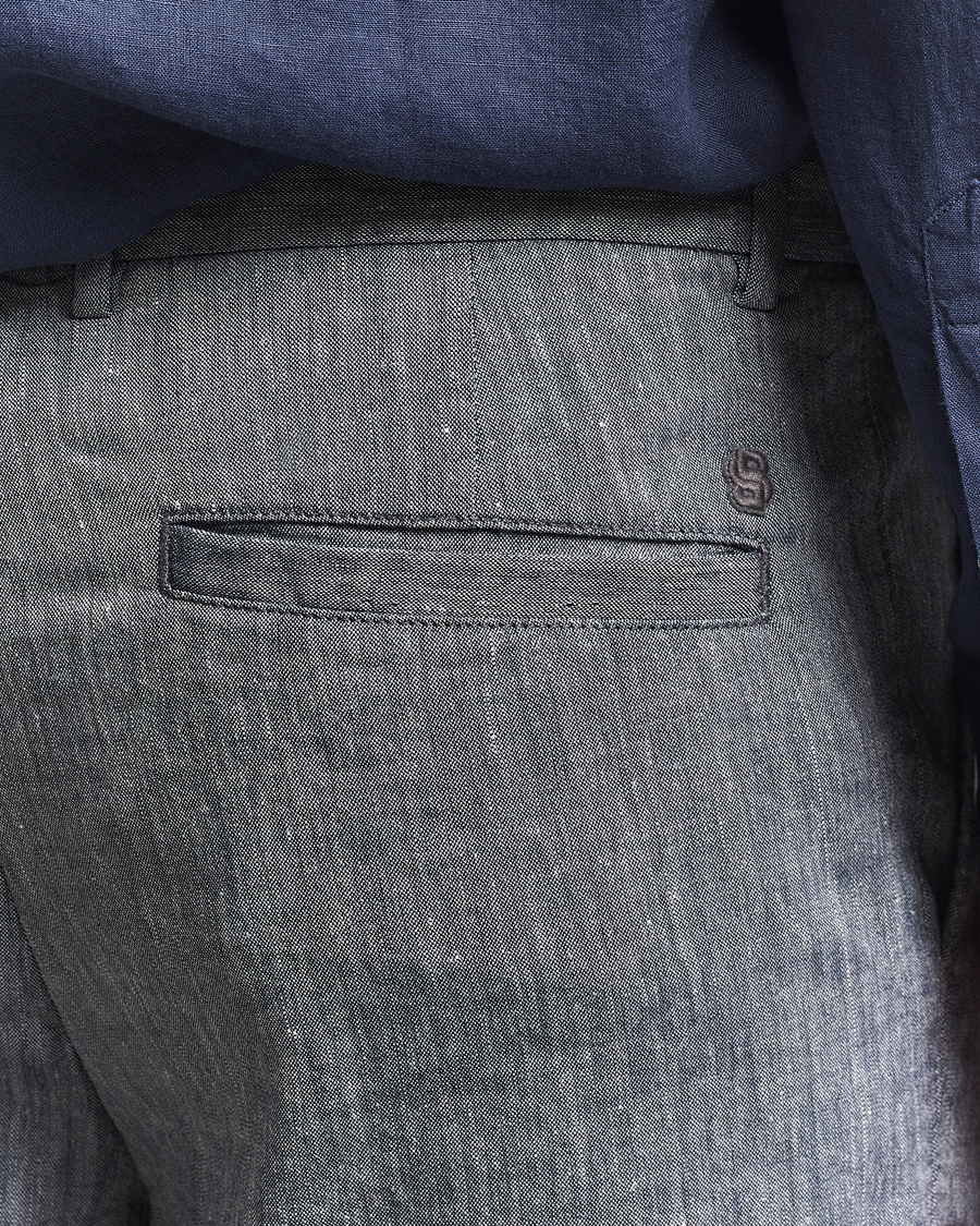 Herr | Shorts | BOSS BLACK | Kane Linen/Cotton Drawstring Shorts Dark Blue