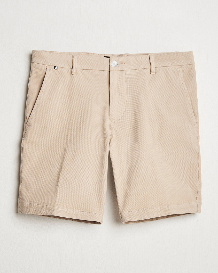 Herr | Shorts | BOSS BLACK | Slice Structured Cotton Shorts Light Beige