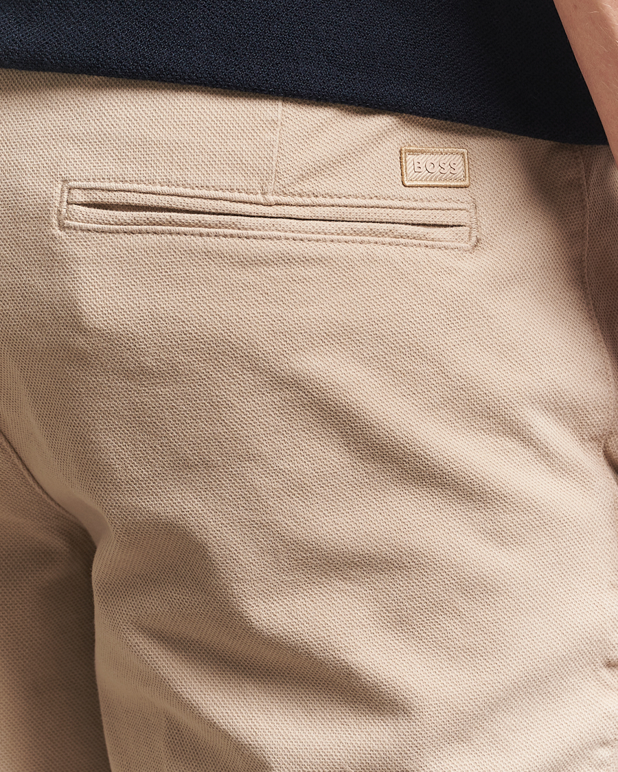 Herr | Shorts | BOSS BLACK | Slice Structured Cotton Shorts Light Beige