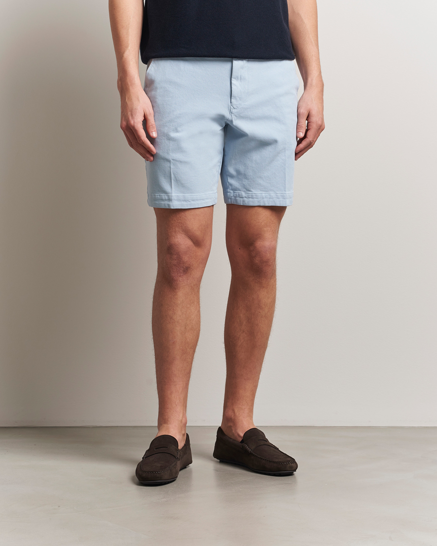 Herr | Shorts | BOSS BLACK | Slice Structured Cotton Shorts Light Blue