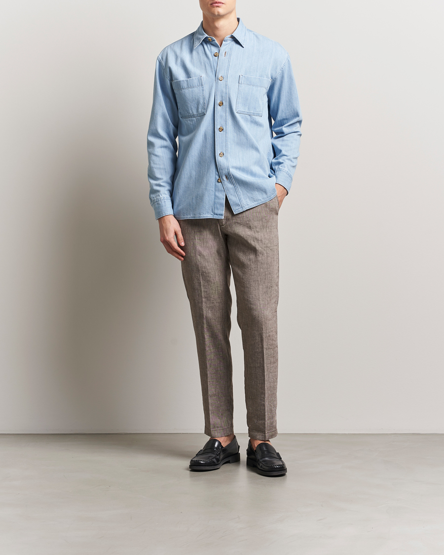 Herr | Byxor | BOSS BLACK | Kane Linen Blend Drawstring Trousers Dark Brown